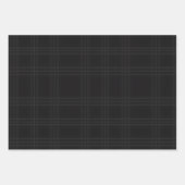 Rich Black Tones Scottish Tartan Plaid Pattern ラッピングペーパーシート (正面2)
