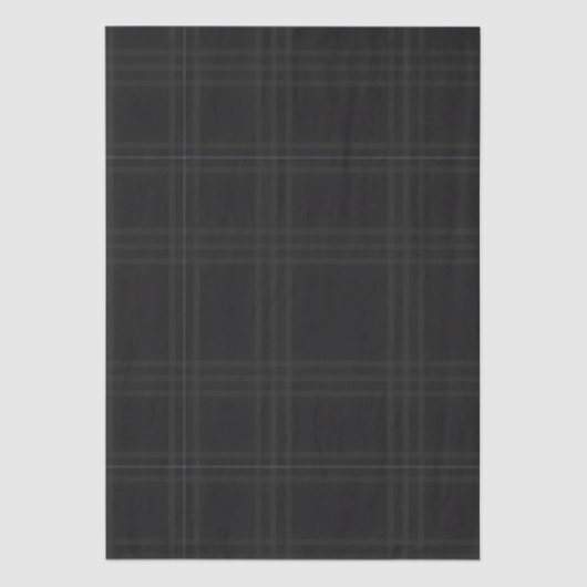 Rich Black Tones Scottish Tartan Plaid Pattern  薄葉紙 (正面)