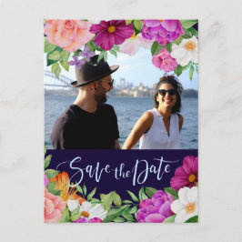 Rich Bouquetsカラフル写真Save The Date インビテーションポストカード