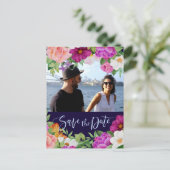 Rich Bouquetsカラフル写真Save The Date インビテーションポストカード (スタンド正面)