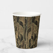 Rich Brown and Gold Art Deco Pattern 紙コップ (右)