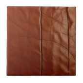 Rich Brown Leather Texture Pattern タイル (正面)
