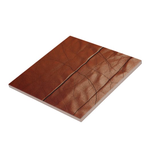 Rich Brown Leather Texture Pattern タイル (側面)