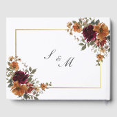 Rich Burgundy Rust Burnt Orange Floral Wedding ゲストブック (裏面)