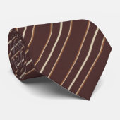 Rich Chocolate Brown & Beige Multi-Stripe ネクタイ (ロール)