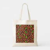 Rich Coffee Bean & Green Leaf Pattern Tote Bag - P トートバッグ (裏面)