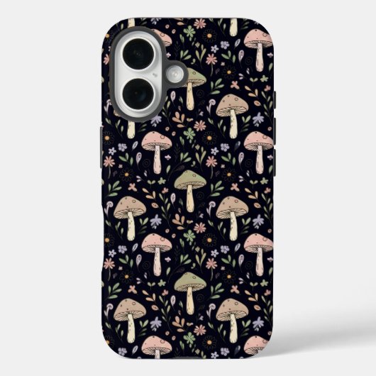 Rich Dark Fungi Seamless Pattern Goblincore Case-Mate iPhoneケース (裏面)
