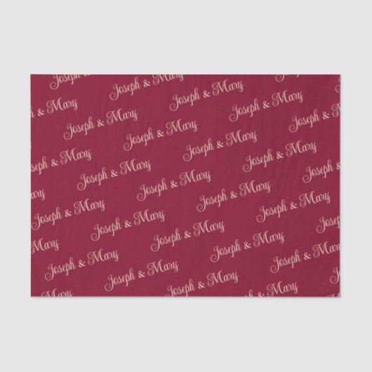 Rich Elegant Burgundy & Luxurious Champagne Script 薄葉紙 (正面)