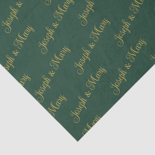 Rich Emerald Green & Elegant Gold Script Wedding 薄葉紙 (詳細)