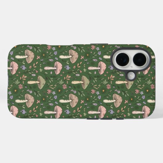 Rich Emerald Green Fungi Seamless Jewel Tone Case-Mate iPhoneケース (裏面 (横))