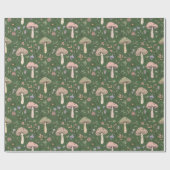 Rich Emerald Green Fungi Seamless Pattern ラッピングペーパー (フラット)