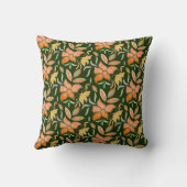 Rich Floral Pattern: Peach Flowers and Green Leave クッション (裏面)