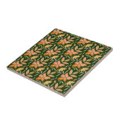 Rich Floral Pattern: Peach Flowers and Green Leave タイル (側面)