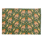 Rich Floral Pattern: Peach Flowers and Green Leave 枕カバー (裏面-左)