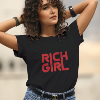 RICH GIRL 太字レッドタイポグラフィ トライブレンドTシャツ