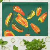 Rich Harvest of Peppers Kitchen Towels キッチンタオル (折り畳み)