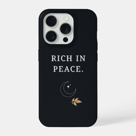 Rich in Peace – Minimal Luxury Aesthetic PhoneCase iPhoneケース (裏面)