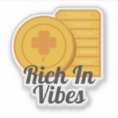 Rich In Vibes St Patrick's Day Gold Coins シール (正面)