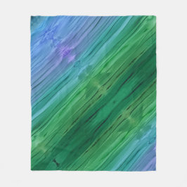 Rich indigo, deep green, and amethyst フリースブランケット