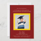 Rich Maroon Yellow High School Photo Grad 案内状 (裏面)