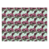 Rich Purple And Deep Red Roses On A Mint Green テーブルクロス (正面(横))