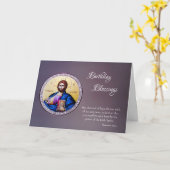 Rich Purple Background with Christ Icon Birthday   カード (黄色い花)