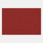 Rich Red Polka Dot Holiday Gift Wrap  ラッピングペーパーシート (正面3)