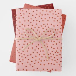 Rich Red Polka Dot Holiday Gift Wrap  ラッピングペーパーシート