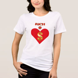 RICH SOUL LUX レッド ホワイト RICH@HEART グラフィック ウィメンズ トライブレンドＴシャツ