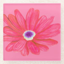 Rich Vibrant Red Flower ガラスコースター