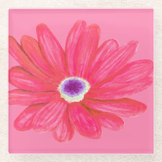 Rich Vibrant Red Flower ガラスコースター (正面)