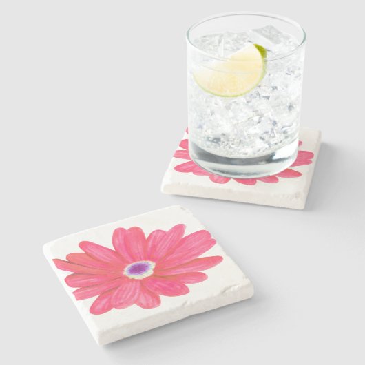 Rich Vibrant Red Flower ストーンコースター (横)