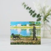 Richard Gallo and His Dog by Gustave Caillebotte ポストカード (スタンド正面)