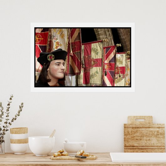 Richard III and Leicester Cathedral flags ポスター (キッチン)