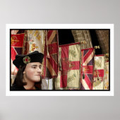 Richard III and Leicester Cathedral flags ポスター (正面)