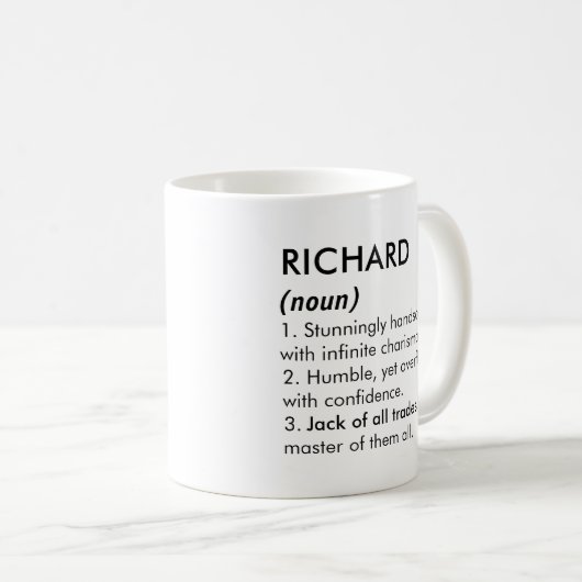 Richard name, Editable name, Custom name コーヒーマグカップ (正面右)
