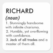 Richard name, Editable name, Custom name スクエアシール (正面)