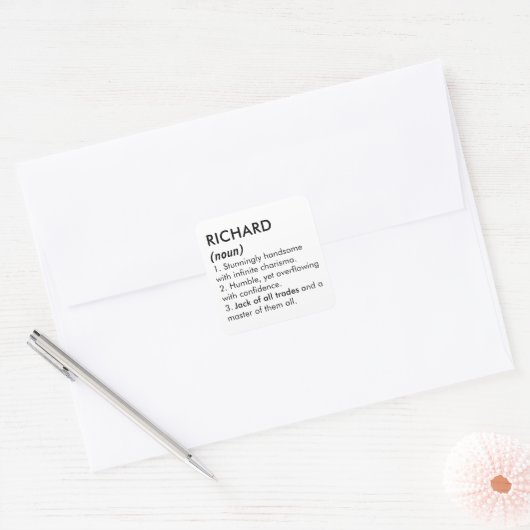 Richard name, Editable name, Custom name スクエアシール (封筒)