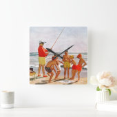 Richard SargentのBig Pole Little Fish スクエア壁時計 (ホーム)