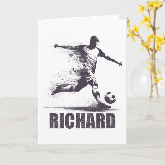 Richard Soccer Boys Personalized First Name Richar カード (黄色い花)