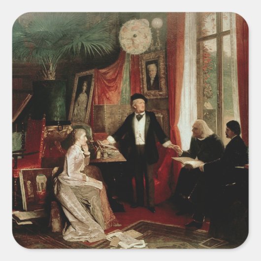 Richard WagnerとFranz LisztとLisztの勝利 スクエアシール (正面)