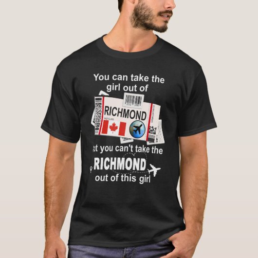 Richmond Boarding Pass  Richmond Girl  Richmond Tシャツ (正面)
