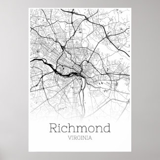 Richmond Map - Virginia - City Map Poster ポスター