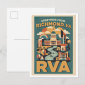 Richmond Virginia RVA Retro Travel Postcard  ポストカード (正面/裏面)