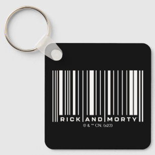 RickおよびMortyバーコード図 キーホルダー