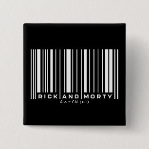RickおよびMortyバーコード図 缶バッジ