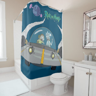 RICKおよびMORTY™  オ飛んでいるフ宇宙 シャワーカーテン