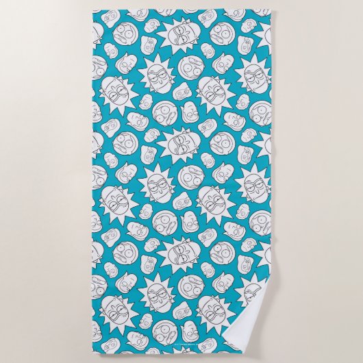 RICKおよびMORTY™ |スミス家長パターン ビーチタオル (正面)