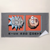 RICKおよびMORTY™ |ピクセルバースパネルグラフィック ビーチタオル (正面)