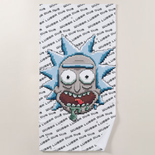 RICKおよびMORTY™  ピクセルバース・リック・ドルーリング・ヘッド ビーチタオル